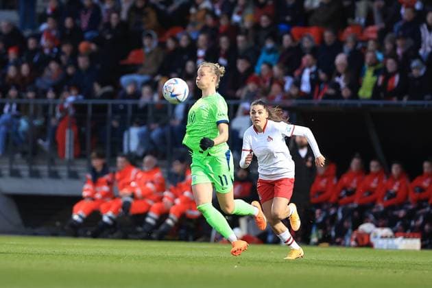 DFB Pokal women 2022 2023 quarterfinals, 1 FC Köln VfL Wolfsburg Alexandra Popp VfL, 11 , Manjou Wilde FC, 7 Köln Sportpark Höhenberg Nordrhein Westfalen Germany