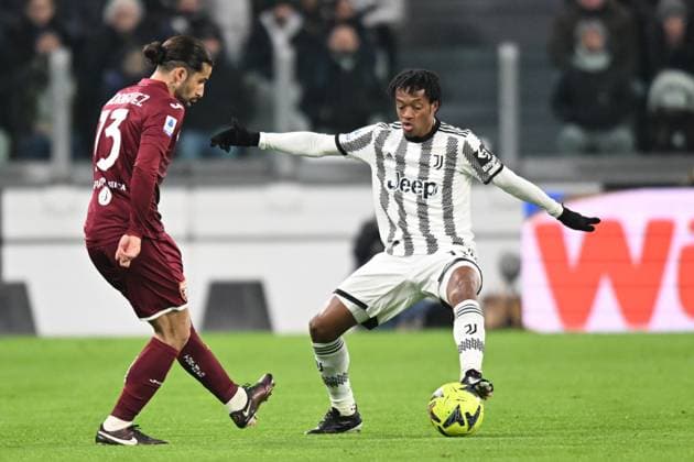 Photo Tano Pecoraro LaPresse February 28, 2023 - Turin, Italy Soccer Juventus vs Torino - Italian Serie A Football Championship 2022 2023 - Allianz StadiumIn the photo: cuadrado, rodriguez  Copyright: xTanoxPecoraro LaPressex