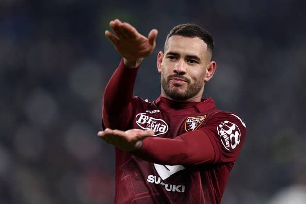 Juventus Fc - Torino Fc Antonio Sanabria of Torino Fc celebrates after scoring his team s second goal during the Serie A match beetween Juventus Fc and Torino Fc at Allianz Stadium on February 28, 2023 in Turin, Italy . Torino Allianz Stadium Italy Copyright: xMarcoxCanonierox