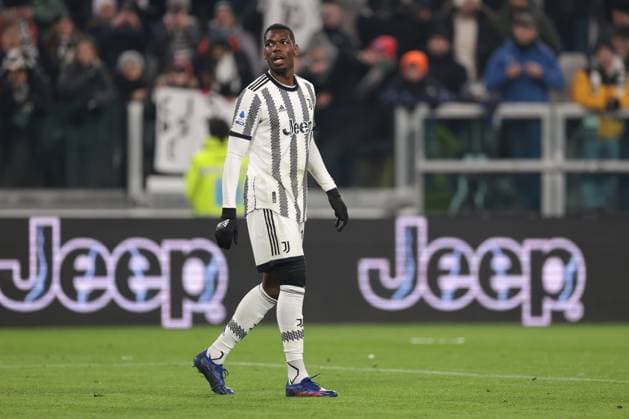 Turin, Italy, 28th February 2023. Paul Pogba of Juventus reacts following the final whistle of the Serie A match at Allianz Stadium, Turin. Picture credit should read: Jonathan Moscrop Sportimage EDITORIAL USE ONLY. No use with unauthorised audio, video, data, fixture lists, club league logos or live services. Online in-match use limited to 120 images, no video emulation. No use in betting, games or single club league player publications. SPI-2237-0064