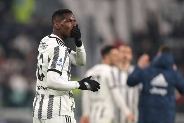 Turin, Italy, 28th February 2023. Paul Pogba of Juventus reacts following the final whistle of the Serie A match at Allianz Stadium, Turin. Picture credit should read: Jonathan Moscrop Sportimage EDITORIAL USE ONLY. No use with unauthorised audio, video, data, fixture lists, club league logos or live services. Online in-match use limited to 120 images, no video emulation. No use in betting, games or single club league player publications. SPI-2237-0068