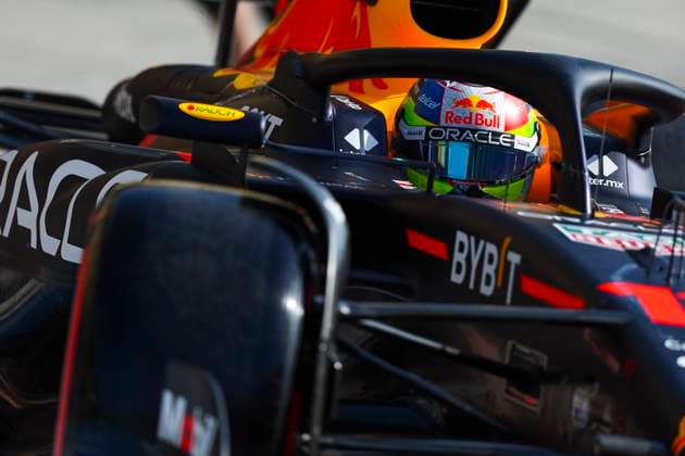 11 PEREZ Sergio (mex), Red Bull Racing RB19, action during the Formula 1 Gulf Air Bahrain Grand Prix 2023, 1st round of the 2023 FIA Formula One World Championship, WM, Weltmeisterschaft from March 2 3 to 5, 2023 on the Bahrain International Circuit, in Sakhir, Bahrain - F1 - BAHRAIN GRAND PRIX 2023 DPPI Panoramic  G0OD8422