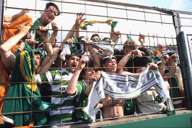 FB EM 1988 England - Irland 0:1 Irische Fans *** FB EM 1988 England Ireland 0 1 Irish fans HM