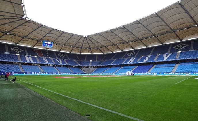 04 03 2023 football season 2022 2023 2 football Bundesliga 23 matchday Hamburger SV HSV 1 FC Nürnberg FCN Club Sportfoto Zink DaMa DFL regulations prohibit any use of photographs as image sequences and or quasi video only for editorial use symbol image symbol photo feature impression stadium image stadium ponrama stadium panorama Volksparkstadion