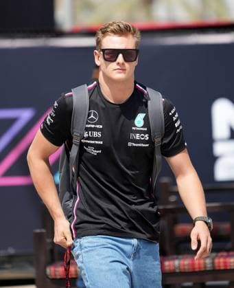 04 03 2023, Bahrain International Circuit, Sakhir, Formula 1 Gulf Air Bahrain Grand Prix 2023 ,in picture Mercedes test driver Mick Schumacher DEU Sakhir Bahrain International Circuit Bahrain  eu-images-506