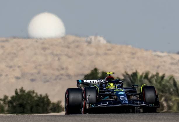 BAHRAIN - Lewis Hamilton (Mercedes) during third free practice session at the Bahrain International Circuit in the Sakhir desert region ahead of the Bahrain Grand Prix. ANP SEM VAN DER WAL F1 Grand Prix of Bahrain - Practice 2023 xVIxANPxSportx xxANPxIVx 464129557 originalFilename: 464129557.jpg
