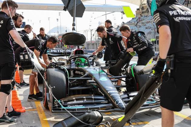 63 George Russell (GBR, Mercedes-AMG Petronas F1 Team), F1 Grand Prix of Bahrain at Bahrain International Circuit on March 4, 2023 in Sakhir, Bahrain. (Photo by HOCH ZWEI Italy Photo Press) (Verwendung nur in Deutschland - GERMANY ONLY) *** 63 George Russell GBR, Mercedes AMG Petronas F1 Team , F1 Grand Prix of Bahrain at Bahrain International Circuit on March 4, 2023 in Sakhir, Bahrain Photo by HOCH ZWEI Italy Photo Press Use in Germany GERMANY ONLY 