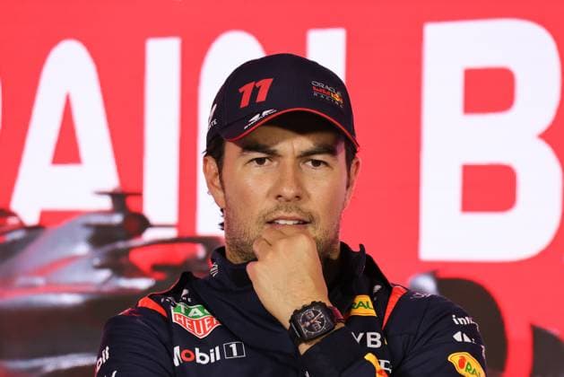 March 4, 2023, Sakhir, Bahrain: Sergio Perez of Red Bull Racing during the press conference, PK, Pressekonferenz after the qualifying of Bahrain Grand Prix of 2023 Formula One World Championship, WM, Weltmeisterschaft at Bahrain International Circuit on March 4, 2023 in Sakhir, Bahrain. Sakhir Bahrain - ZUMAz156 0238463510st Copyright: xBeataxZawrzelx