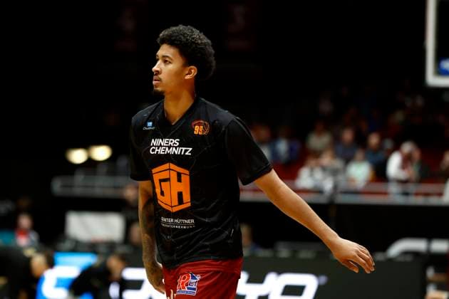 04 03 2023, easyCredit Basketball Bundesliga, BBL, season 2022 2023, men, Chemnitz Niners Basketball Lions Braunschweig, 13, Jason George, Niners Chemnitz Chemnitz Fair Chemnitz Saxony Germany