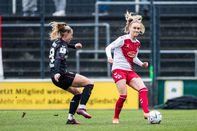 FLYERALARM Women Football Bundesliga, 1 FC Koeln Bayer 04 Leverkusen 05 03 2023 Jill Baijings Bayer 04 Leverkusen, 18 , Sarah Puntigam 1 FC Koeln, 17 FLYERALARM Women Football Bundesliga, 1 FC Koeln Bayer 04 Leverkusen, Koeln, Geissbockheim DFB REGULATIONS PROHIBIT ANY USE OF PHOTOGRAPHS AS IMAGE SEQUENCES AND OR QUASI VIDEO Copyright: xBEAUTIFULxSPORTS Wunderlx