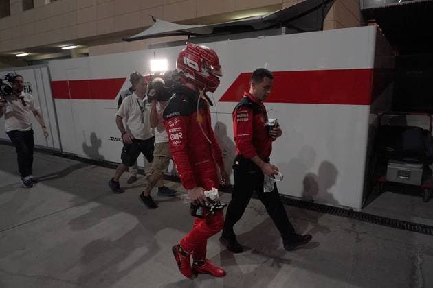 05 03 2023, Bahrain International Circuit, Sakhir, Formula 1 Gulf Air Bahrain Grand Prix 2023 ,in picture Charles Leclerc MCO , Scuderia Ferrari comes back to the paddock Sakhir Bahrain International Circuit Bahrain after his retirement.  eu-images-506