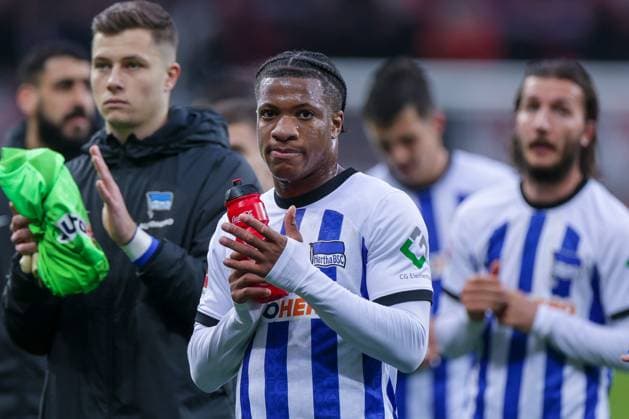 05 03 2023, Football, 2022 2023 season, 1 Bundesliga, 23 matchday, Bayer 04 Leverkusen Hertha BSC Berlin, Jessic Ngankam Hertha BSC Berlin , xRHR PHOTO DEx Copyright: DennisxEwert RHR-FOTOx RHR-FOTO DE