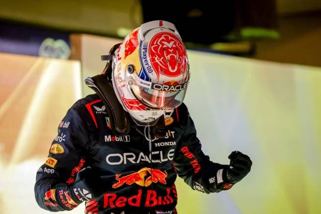 BAHRAIN - Max Verstappen (Red Bull Racing) celebrates victory at the Grand Prix of Bahrain. It is the first race of the 2023 Formula 1 season. ANP SEM VAN DER WAL F1 Grand Prix of Bahrain 2023 xVIxANPxSportx xxANPxIVx 464248606 originalFilename: 464248606.jpg