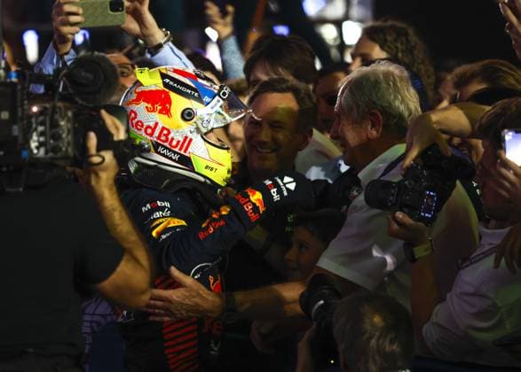 PEREZ Sergio (mex), Red Bull Racing RB19, portrait during the Formula 1 Gulf Air Bahrain Grand Prix 2023, 1st round of the 2023 FIA Formula One World Championship, WM, Weltmeisterschaft from March 3 to 5, 2023 on the Bahrain International Circuit, in Sakhir, Bahrain - F1 - BAHRAIN GRAND PRIX 2023 - RACE DPPI Panoramic  20230305_F12023GP01BRN_JK238705