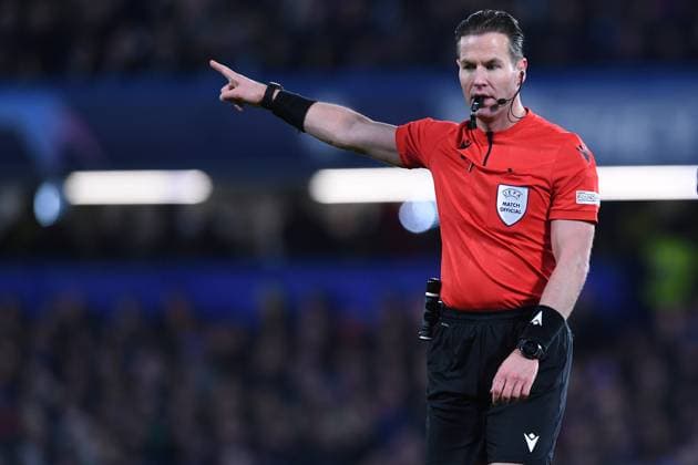 Soccer Champions League Round of 16 Chelsea FC Borussia Dortmund on 07 03 2023 at Stamford Bridge in London referee Danny Makkelie Netherlands xHDx