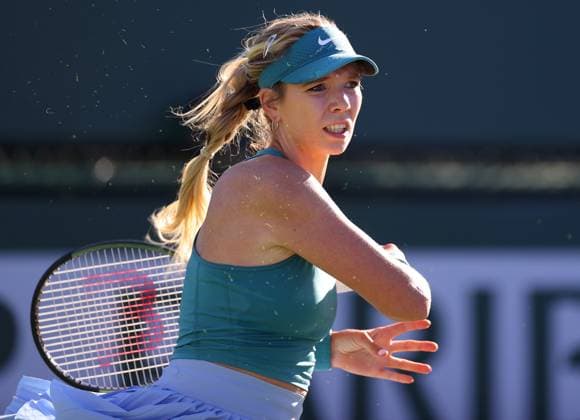 Mandatory Credit: Photo by Ella Ling Shutterstock (13794896i) Katie Boulter of GBR in action BNP Paribas Open, Tennis, Tuesday Practice and Qualifying, Indian Wells Tennis Garden, California, USA- 07 Mar 2023 BNP Paribas Open, Tennis, Tuesday Practice and Qualifying, Indian Wells Tennis Garden, California, USA- 07 Mar 2023  Copyright: xEllaxLing Shutterstockx 13794896i