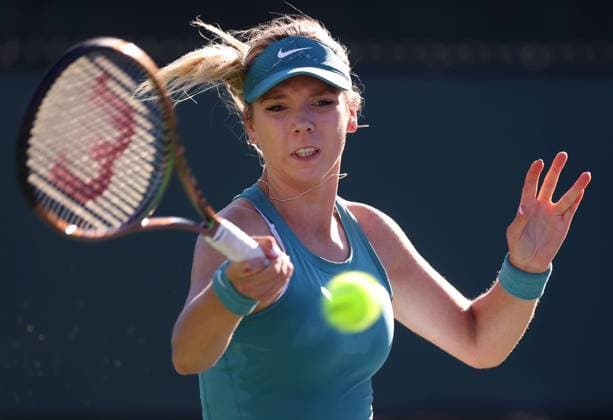 Mandatory Credit: Photo by Ella Ling Shutterstock (13794896l) Katie Boulter of GBR in action BNP Paribas Open, Tennis, Tuesday Practice and Qualifying, Indian Wells Tennis Garden, California, USA- 07 Mar 2023 BNP Paribas Open, Tennis, Tuesday Practice and Qualifying, Indian Wells Tennis Garden, California, USA- 07 Mar 2023  Copyright: xEllaxLing Shutterstockx 13794896l
