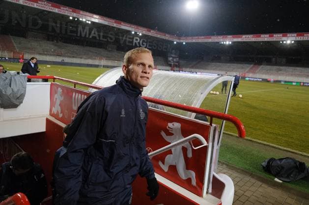 BERLIN, GERMANY - MARCH 08 : Geraerts Karel head coach of Union St-Gilloise pictured during the media activities the day before the UEFA Europa League Round of 16, 1st leg match between Union Berlin and Union SG on March 8, 2023 in Berlin, Germany, 8 03 2023 ( Union Berlin v Union SG - UEFA Europa League - media activities PhotoNews Panoramic 