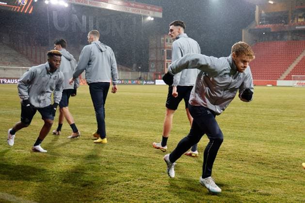 BERLIN, GERMANY - MARCH 08 : Vertessen Yorbe forward of Union St-Gilloise pictured during the media activities the day before the UEFA Europa League Round of 16, 1st leg match between Union Berlin and Union SG on March 8, 2023 in Berlin, Germany, 8 03 2023 ( Union Berlin v Union SG - UEFA Europa League - media activities PhotoNews Panoramic 