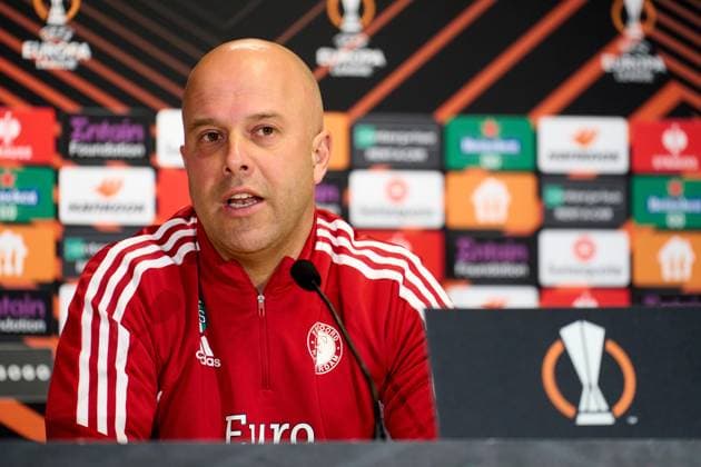 UEFA Europa League: press conference, PK, Pressekonferenz and training of Feyenoord Warsaw - Feyenoord coach Arne Slot during the press conference and training of Feyenoord at Stadion Wojska Polskiego on 8 March 2023 in Warsaw, Poland. Copyright: xTomxBodex