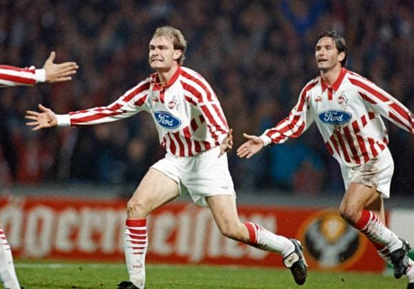 1.FC Köln: Ralf Hauptmann (l) + Bruno Labbadia (r) *** 1 FC Cologne Ralf Hauptmann l Bruno Labbadia r