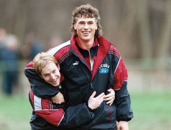 1.FC Köln: Toni Polster (r) + Markus Münch (l) *** 1 FC Cologne Toni Polster r Markus Münch l