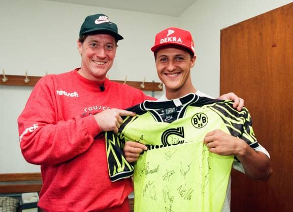 Toni Schumacher(l) trifft Michael Schumacher (r) *** Toni Schumacher l meets Michael Schumacher r