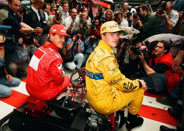 Michael Schumacher (l) + Bruder Ralf Schumacher (r) *** Michael Schumacher l brother Ralf Schumacher r