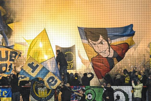 Union s supporters pictured during a soccer game between German Union Berlin and Belgian Royale Union Saint-Gilloise, Thursday 09 March 2023 in Berlin, Germany, the first leg of the round of 16 of the UEFA Europa League competition. LAURIExDIEFFEMBACQ  x62274254x