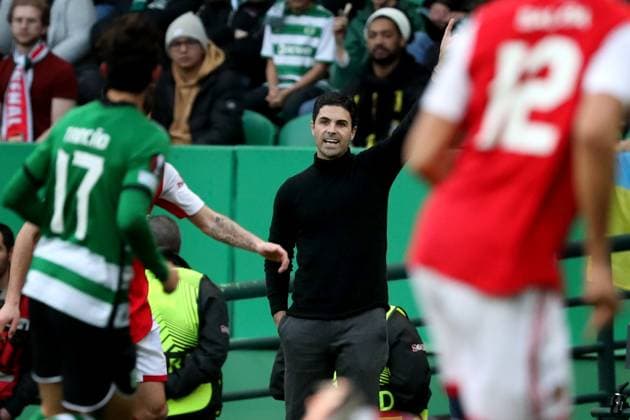 March 9, 2023, Lisbon, Portugal: Arsenal FC s head coach Mikel Arteta gestures during the UEFA Europa League round of 16 leg one football match between Sporting CP and Arsenal FC at Alvalade stadium in Lisbon, Portugal, on March 9, 2023. Lisbon Portugal - ZUMAf123 20230309_zap_f123_004 Copyright: xPedroxFiuzax