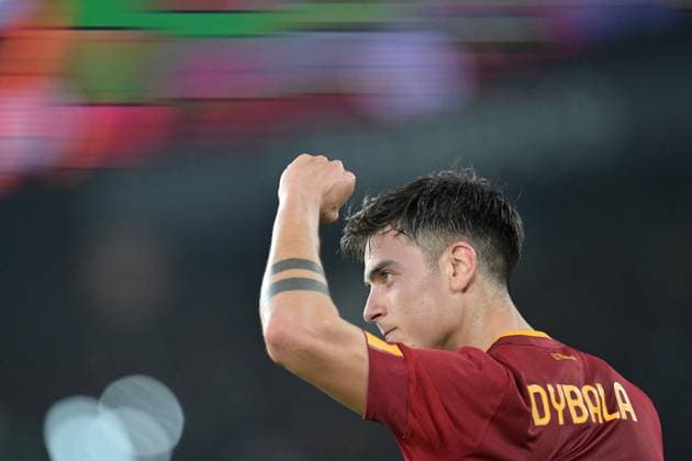 Foto Alfredo Falcone LaPresse 09 Marzo 2023 - Roma, Italia - calcio - Roma vs Real Sociedad - Europa League 2022 2023 - Stadio Olimpico. Nella foto: Paulo Dybala of AS Roma festeggia la rete del 2-0 Foto Alfredo Falcone LaPresse march 09, 2023 Rome, Italy - sport, soccer - Roma vs Real Sociedad Europe League 2022 2023 - Olimpic Stadium. In the pic: Paulo Dybala of AS Roma celebration  Copyright: xAlfredoxFalcone LaPressex