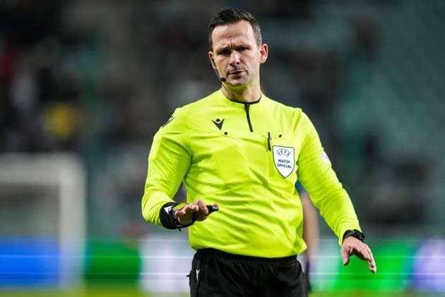 UEFA Europa League: Shakhtar Donetsk v Feyenoord Warsaw - Referee Ivan Kruzliak during the match between Shakhtar Donetsk v Feyenoord at Stadion Wojska Polskiego on 9 March 2023 in Warsaw, Poland. Copyright: xYannickxVerhoevenx