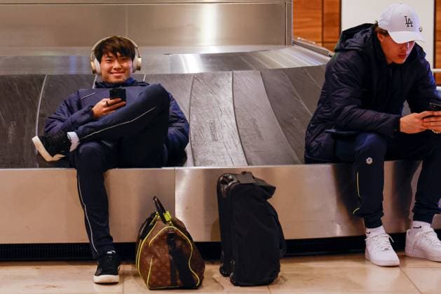 BERLIN, GERMANY - MARCH 10 : Machida Koki defender of Union St-Gilloise pictured at Berlin airport after their flight was cancelled after the UEFA Europa League Round of 16, 1st leg match between Union Berlin and Union SG on March 10, 2023 in Berlin, Germany, 10 03 2023 ( Union Berlin v Union SG - UEFA Europa League PhotoNews Panoramic 