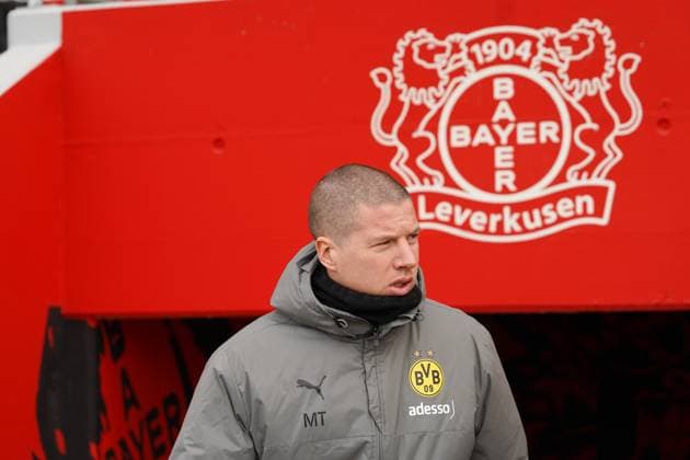 Saturday, 11 03 2023 Season 2022 2023 15 Matchday A Junior Bundesliga at Ulrich Haberland Stadion, Leverkusen, Germany SV Bayer Leverkusen U19 BV Borussia Dortmund U19 Mike Tullberg Coach Borussia Dortmund U19