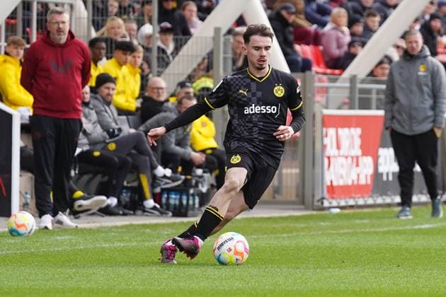 Saturday, 11 03 2023 Season 2022 2023 15 Matchday A Junior Bundesliga at Ulrich Haberland Stadion, Leverkusen, Germany SV Bayer Leverkusen U19 BV Borussia Dortmund U19 Vasco Walz Borussia Dortmund U19 8