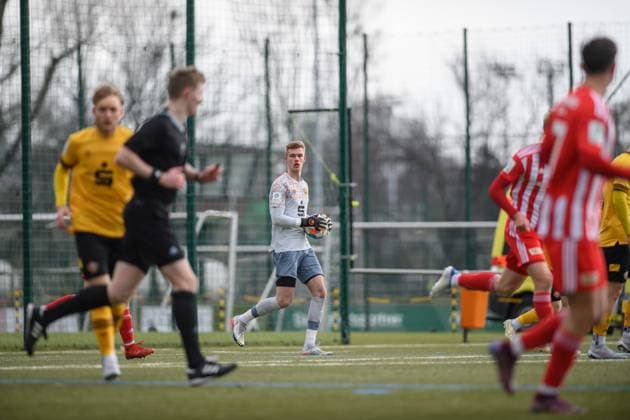 Dresden goalkeeper Erik Herrmann U19 SG Dynamo Dresden U19 1 FC Union Berlin soccer season 2022 2023 Sportpark Ostra Dresden 11 March 2023