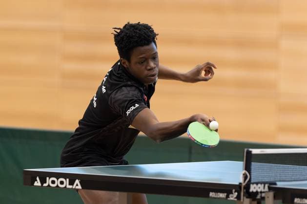 John Oyebode TTC Fortuna Passau Passau Bavaria Germany Table Tennis Men, 2 Bundesliga, Season 2022 2023 on 12 03 2023 in the New Multipurpose Hall TTC Fortuna Passau vs Hertha BSC Berlin