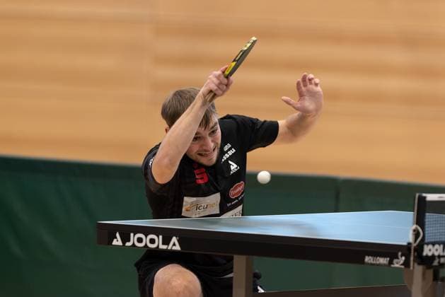 Daniel Rinderer TTC Fortuna Passau Passau Bavaria Germany Table Tennis Men, 2 Bundesliga, Season 2022 2023 on 12 03 2023 in the New Multipurpose Hall TTC Fortuna Passau vs Hertha BSC Berlin