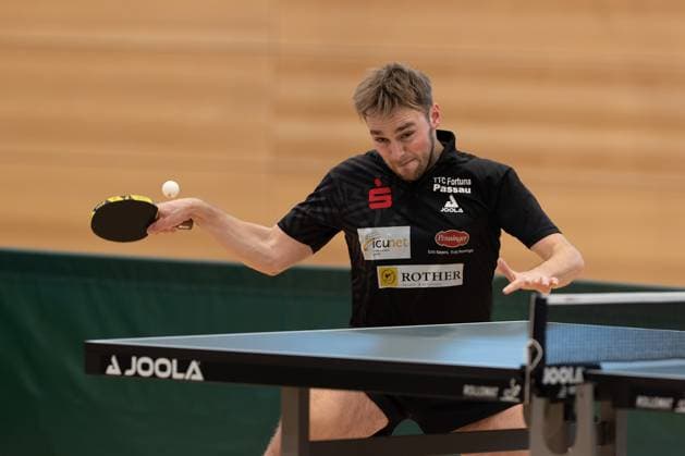 Daniel Rinderer TTC Fortuna Passau Passau Bavaria Germany Table Tennis Men, 2 Bundesliga, Season 2022 2023 on 12 03 2023 in the New Multipurpose Hall TTC Fortuna Passau vs Hertha BSC Berlin