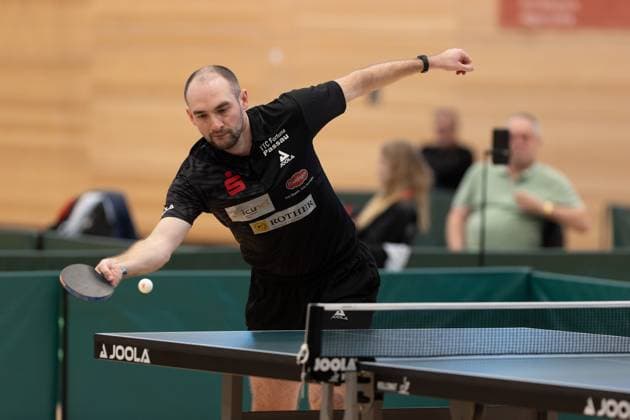 Viacheslaw Krivosheev TTC Fortuna Passau Passau Bavaria Germany Table Tennis Men, 2 Bundesliga, Season 2022 2023 on 12 03 2023 in the New Multipurpose Hall TTC Fortuna Passau vs Hertha BSC Berlin