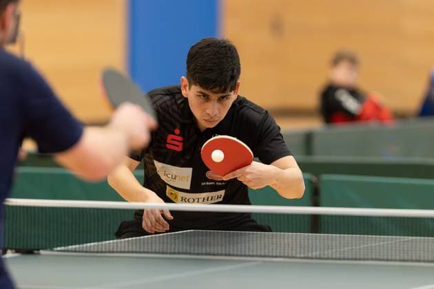 Gustavo Gomez TTC Fortuna Passau Passau Bavaria Germany Table Tennis Men, 2 Bundesliga, Season 2022 2023 on 12 03 2023 in the New Multipurpose Hall TTC Fortuna Passau vs Hertha BSC Berlin