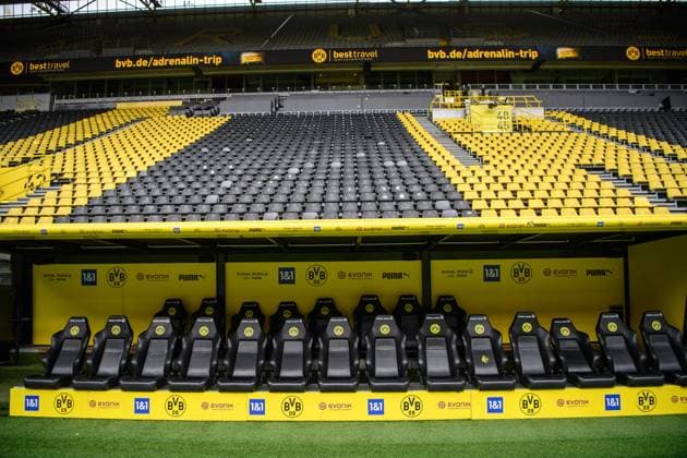 The stadium over 2 hours before kickoff Borussia Dortmund II SG Dynamo Dresden Football 3 Liga Season 2022 2023 26 Matchday Westfalenstadion Dortmund 12 March 2023