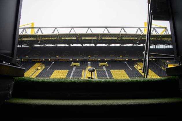 The stadium over 2 hours before kickoff Borussia Dortmund II SG Dynamo Dresden Football 3 Liga Season 2022 2023 26 Matchday Westfalenstadion Dortmund 12 March 2023