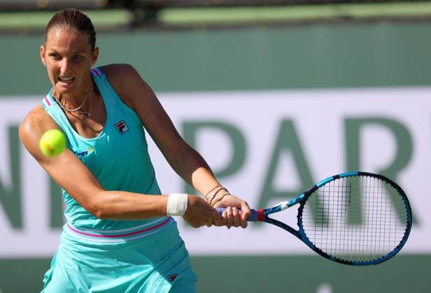 Mandatory Credit: Photo by Ella Ling Shutterstock (13795074bs) Karolina Pliskova of Czech Republic in action BNP Paribas Open, Tennis, Day 5, Indian Wells Tennis Garden, California, USA- 12 Mar 2023 BNP Paribas Open, Tennis, Day 5, Indian Wells Tennis Garden, California, USA- 12 Mar 2023  Copyright: xEllaxLing Shutterstockx 13795074bs