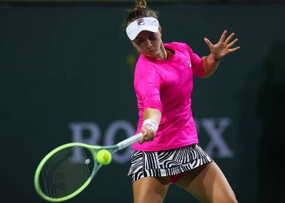 Mandatory Credit: Photo by Ella Ling Shutterstock (13795074cf) Xinyu Wang of China in action BNP Paribas Open, Tennis, Day 5, Indian Wells Tennis Garden, California, USA- 12 Mar 2023 BNP Paribas Open, Tennis, Day 5, Indian Wells Tennis Garden, California, USA- 12 Mar 2023  Copyright: xEllaxLing Shutterstockx 13795074cf