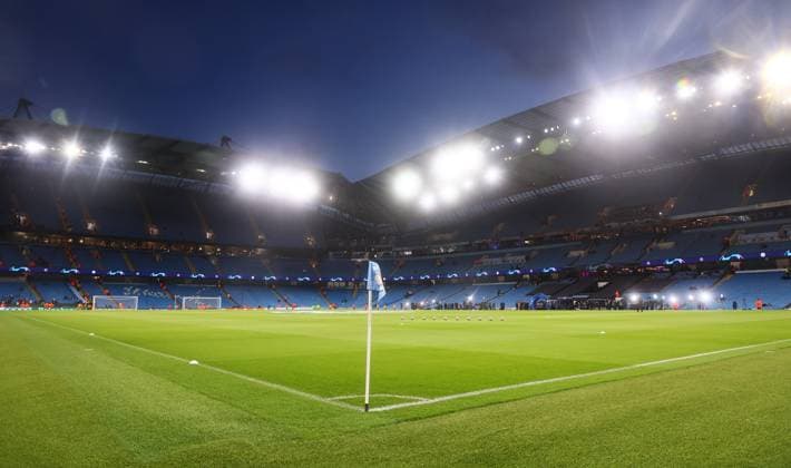 Manchester City RB Leipzig 14 03 2023 Manchester, 14 03 2023, Etihad Stadium, Football, UEFA Champions League, Round of 16, Second leg , Manchester City vs RB Leipzig , In picture Stadium overview of City Stadium , For editorial use only , UEFA regulations prohibit any use of photographs as image sequences and or quasi video , Picture Point