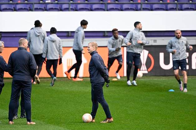 ANDERLECHT, BELGIUM - MARCH 15 : Geraerts Karel head coach of Union St-Gilloise pictured during a training session ahead of the UEFA Europa League round of 16, 2nd leg between Royal Union Saint-Gilloise and FC Union Berlin on March 15, 2023 in Anderlecht, Belgium, 15 03 2023 ( Royal Union Saint-Gilloise v Union Berlin - UEFA Europa League Media Activities 15 03 2023 PhotoNews Panoramic 