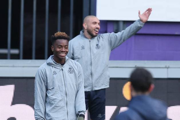 Union s Simon Adingra pictured during a training session of Belgian soccer team Royale Union Saint-Gilloise, Wednesday 15 March 2023 in Anderlecht, Brussels. Union is preparing for tomorrow s game against German Union Berlin, the return leg of the round of 16 of the UEFA Europa League competition, after a 3-3 draw result at the first leg. BRUNOxFAHY  x62985218x