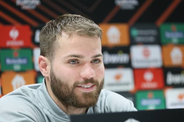 Union s Bart Nieuwkoop pictured during a press conference, PK, Pressekonferenz of Belgian soccer team Royale Union Saint-Gilloise, Wednesday 15 March 2023 in Anderlecht, Brussels. Union is preparing for tomorrow s game against German Union Berlin, the return leg of the round of 16 of the UEFA Europa League competition, after a 3-3 draw result at the first leg. BRUNOxFAHY  x62990078x