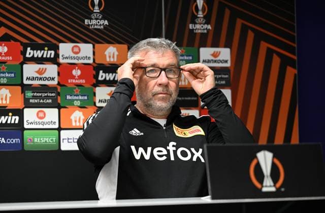 Football, men, season 2022 2023, Europa League, press conference of 1 FC Union Berlin the day before the round of 16 second leg at Royale Union Saint Gilloise at Lotto Park Brussels, coach Urs Fischer 1 FC Union Berlin , 15 03 2023, Copyright: xMatthiasxKochx